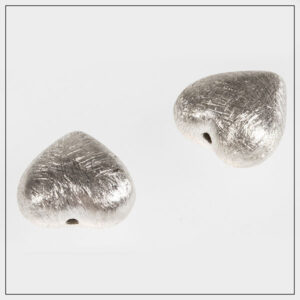 Perle ss hjerte 10mm børstet 1stk