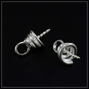 Perleophæng ss 6mm skål spiral m/stift-stort øje 1stk