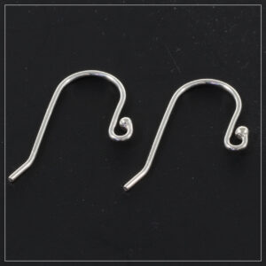 Ørekrog sterling sølv med kugle, ben13x21mm tråd 0,8mm knæk