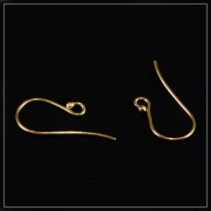 Ørekrog sterling sølv forgyldt m/kugle/ben 12x24mm, 1par