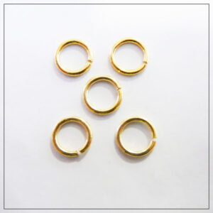 Øsken sterlingsølv forgyldt 7x1mm, åben ring 5stk