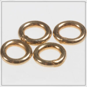 Øsken Sterlingsølv forgyldt 5x0,7mm lukket ring,10stk.