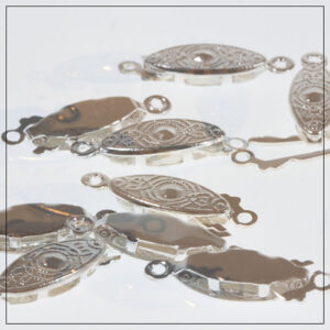 Snaplås forsølvet, messing, fiskemønster,16x21mm 10stk