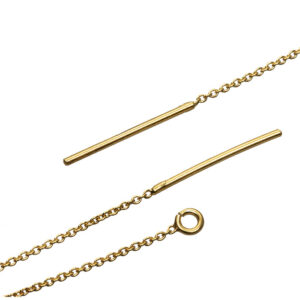 Ørekæde Sterlingsølv forgyldt anker åben 120x0,95mm. 2stk