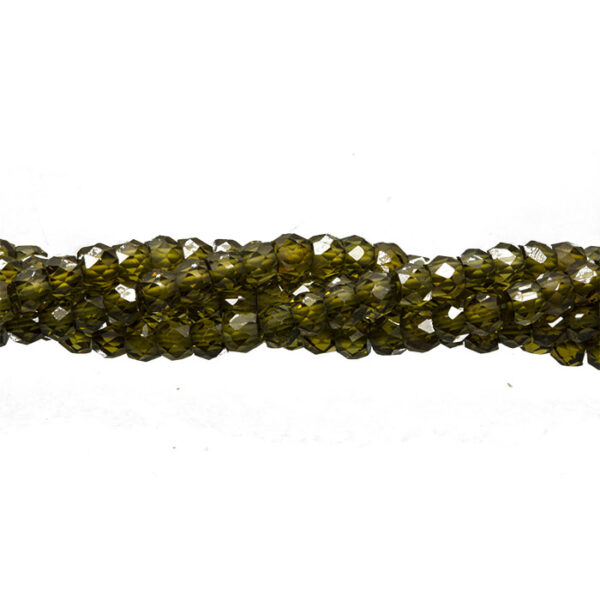 Cubic zirconia facet olivengrøn 3,2mm 1streng