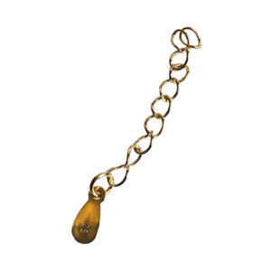 Kædeforlænger Sterlingsølv forgyldt oval plade 33mm, 1stk