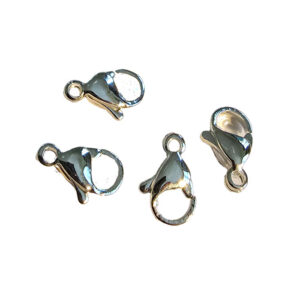 Karabinlås stål sølvfarvet 11mm 4stk