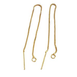 Ørekæde forgyldt messing 100x1mm. 1par