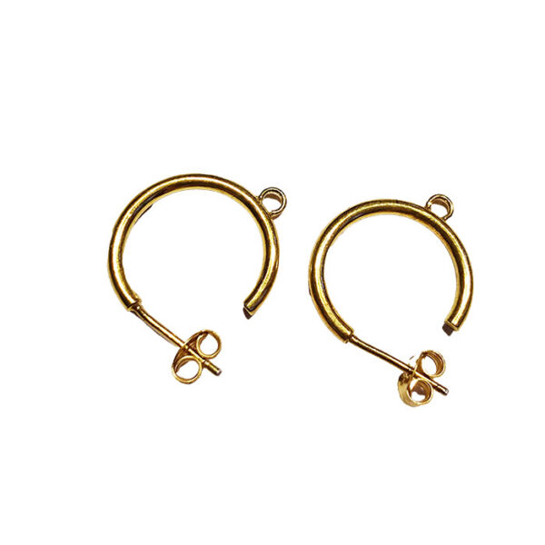 Creol Sterlingsølv forgyldt 17x1,8mm åben med øje 1par