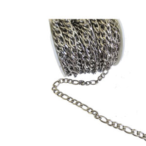 Figarokæde Stål farve 6x1,6mm, 1meter