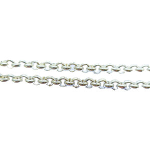 Ærtekæde forsølvet messing 7 x 3mm 1m