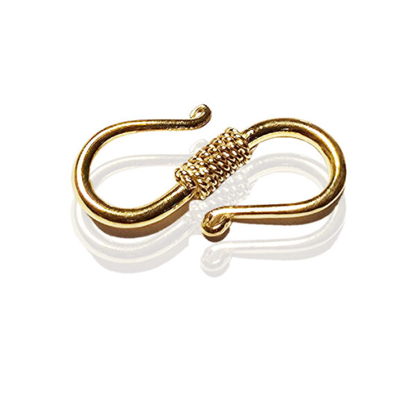 S-lås sterlingsølv forgyldt, m/snoninger 23x11x 1,75mm 1stk