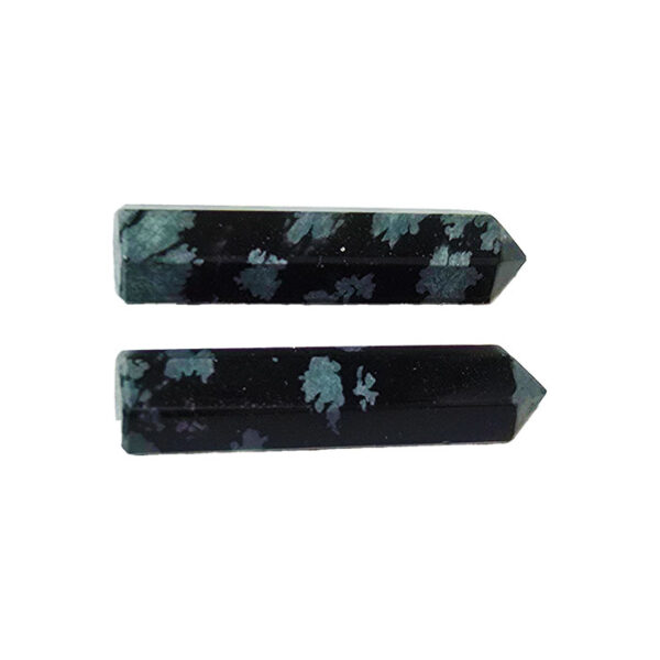 Obsidian snefnug krystalform uden hul, 4x22mm,