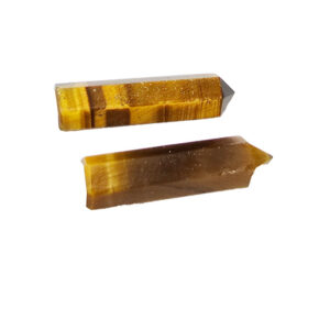 Tigerøje krystalform uden hul, 4x22mm, 2stk