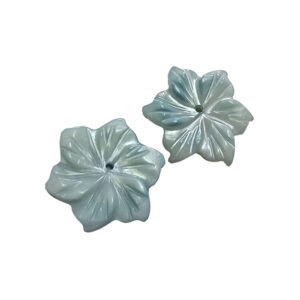 Perlemorsblomst lys turkis 15mm 2stk