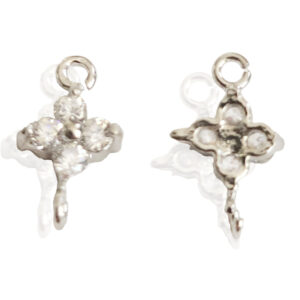 Vedhæng sterlingsølv forgyldt blomst m/ 2 øskner10,69x6mm 2stk