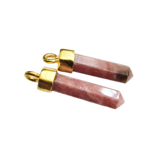 Vedhæng fFemkantet rhodonit m/925fg ophæng,