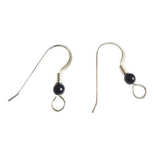 Ørekrog sterlingsølv /perle 17x5mm tråd 0,75 1par
